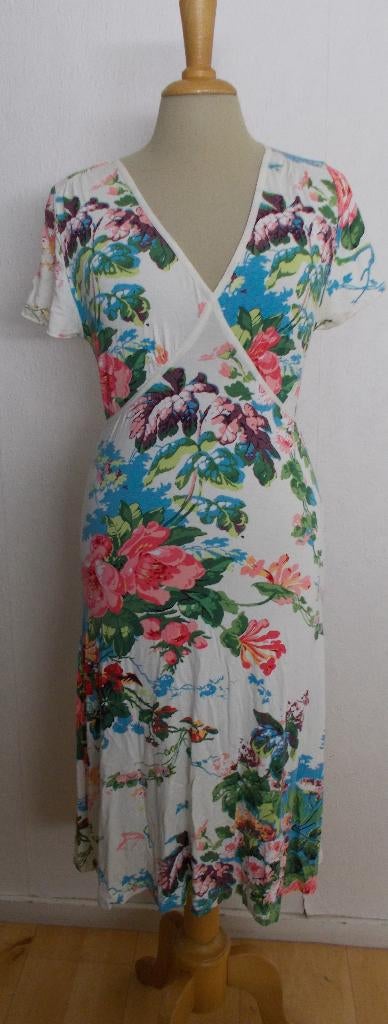 Leuke witte bloemen print jurk van King Louie! M, Maat 38/40 (M), Verzenden, Wit, Zo goed als nieuw