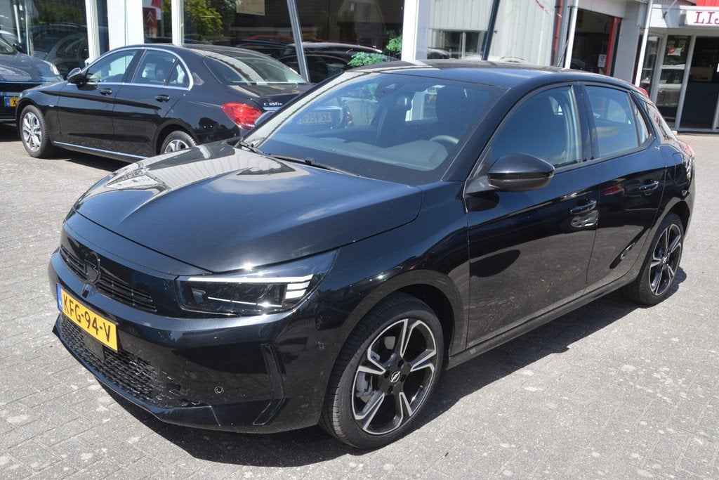 Opel Corsa 1.2 Turbo GS Carplay | LED | AC | Bluetooth | Cam, Voorwielaandrijving, Gebruikt, Euro 6, Zwart