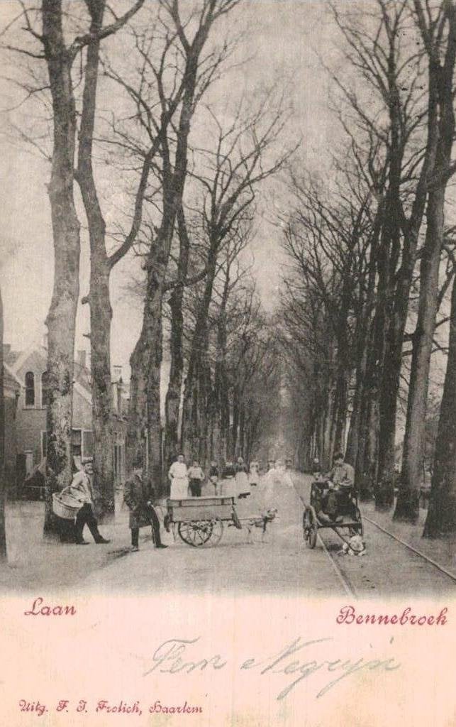 Ansichtkaart Laan Bennebroek, Uitg. F. J. Frolich Hondenkar, Ophalen of Verzenden, Voor 1920, Gelopen, Noord-Holland