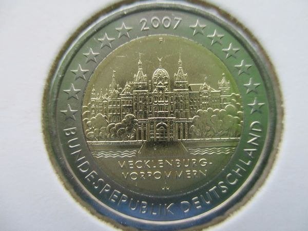 (vaw4034) 2007 Duitsland 2 euro Mecklenburg-Vorpommern (UNC), Postzegels en Munten, Ophalen of Verzenden, Duitsland, 2 euro, Losse munt