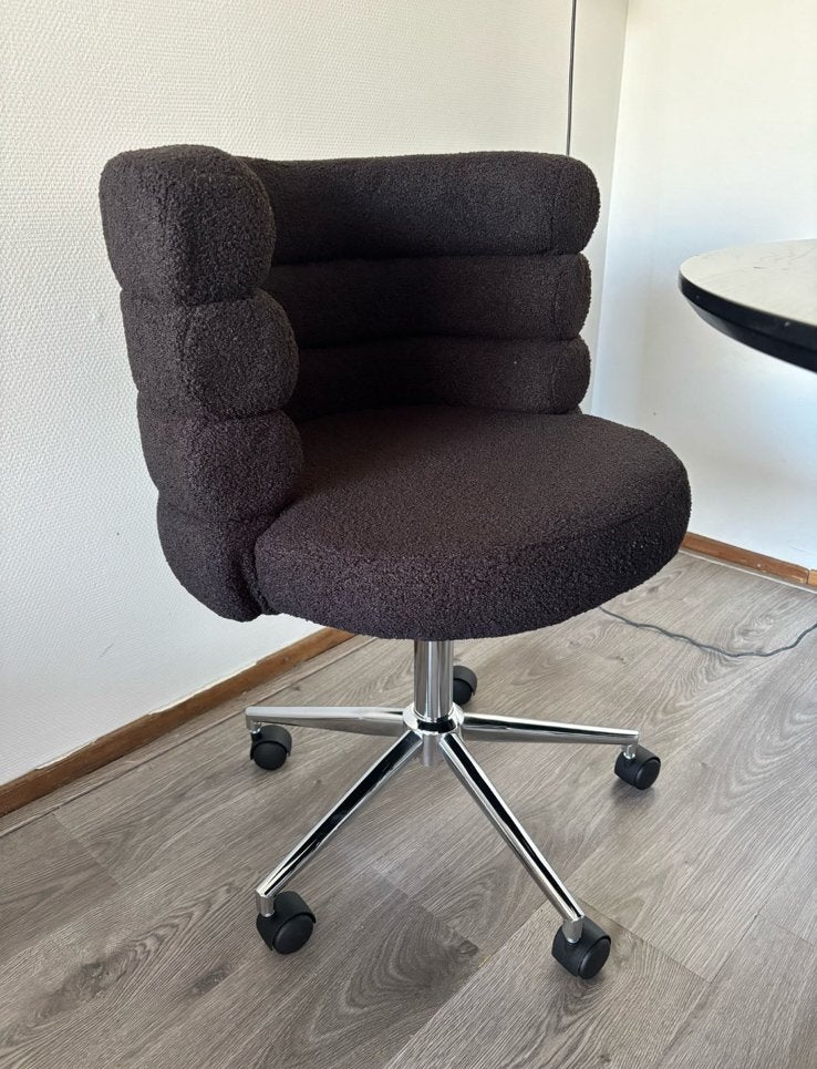 Teddy boucle bureaustoel zwart, Ophalen, Zo goed als nieuw, Zwart