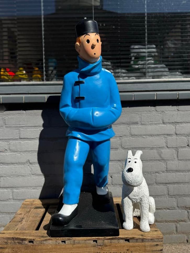 Groot Kuifje en Bobbie beeld - Blauw kostuum, Verzamelen, Ophalen, Beeldje of Figuurtje, ., Zo goed als nieuw