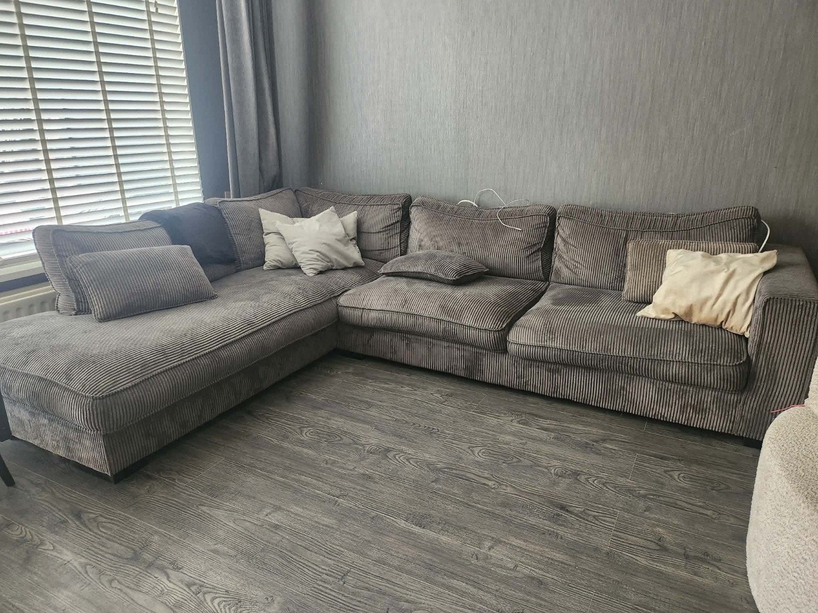 hoekbank, Huis en Inrichting, Banken | Complete zithoeken, Ophalen, Zo goed als nieuw, Stof