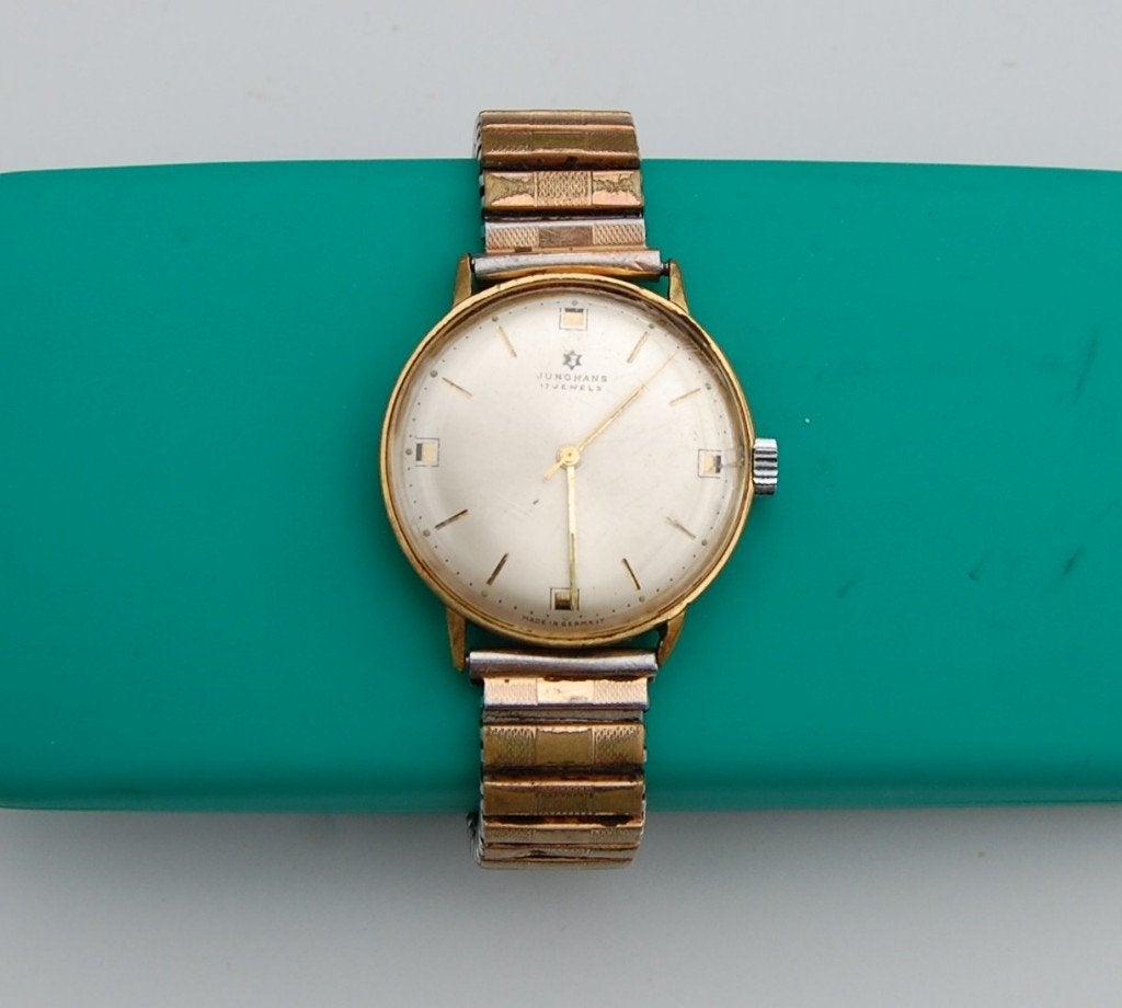 junghans 17 jewels, Overige merken, Staal, Met bandje, Polshorloge