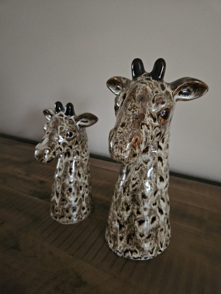 2 Giraffe Beeldjes. Perfecte staat, Ophalen, Zo goed als nieuw, Bruin