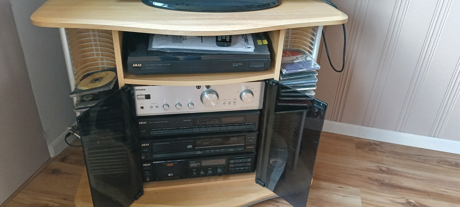 Stereotoren Akai met kast, zonder boxen, Ophalen, Gebruikt, Losse componenten, Cassettedeck