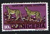 Katachtigen - Nigeria - 279 - Jachtluipaarden - gebr, Ophalen of Verzenden, Gestempeld, Dier of Natuur