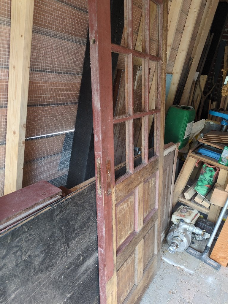 Deuren, Doe-het-zelf en Verbouw, Deuren en Horren, Zo goed als nieuw, Binnendeur, 200 tot 215 cm, 80 tot 100 cm, Glas, Hout, Ophalen
