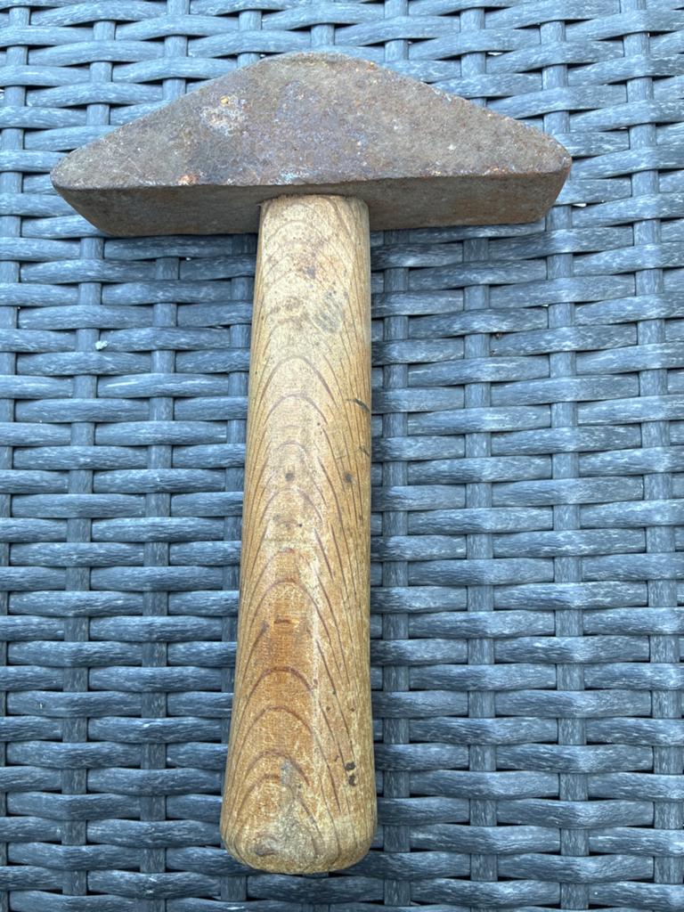 Oude haarhamer met houten steel - Vintage gereedschap, Ophalen of Verzenden