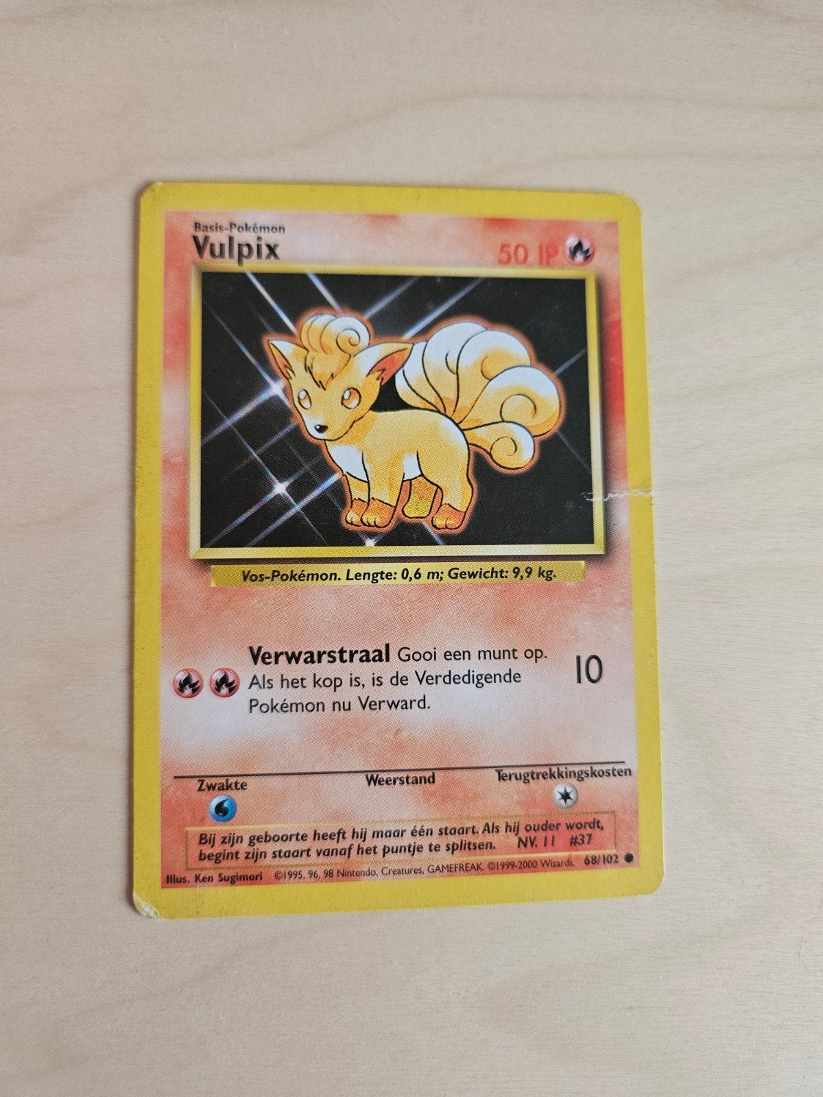 Vulpix Base set  68/102 NL, Ophalen of Verzenden, Gebruikt, Losse kaart