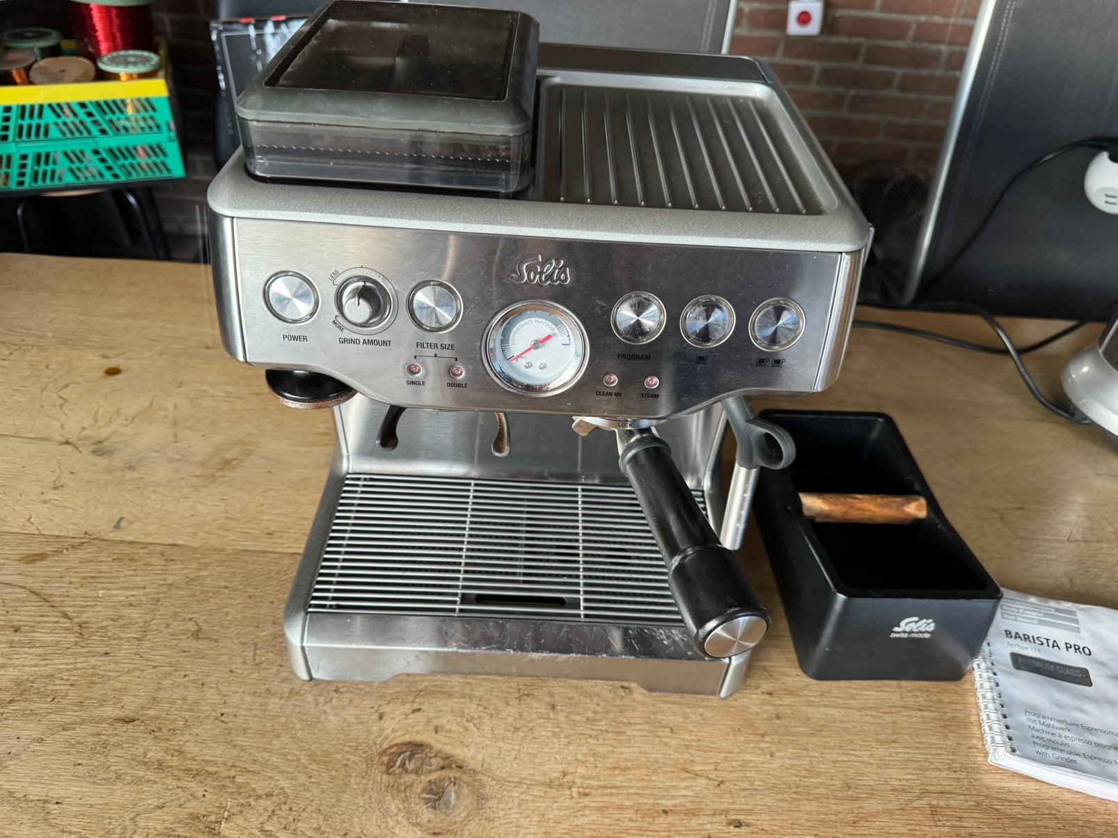 FIJNE SOLIS BARISTA PRO ESPRESSO MACHINE, Witgoed en Apparatuur, Koffiezetapparaten, Ophalen, Gemalen koffie, Gebruikt, Espresso apparaat
