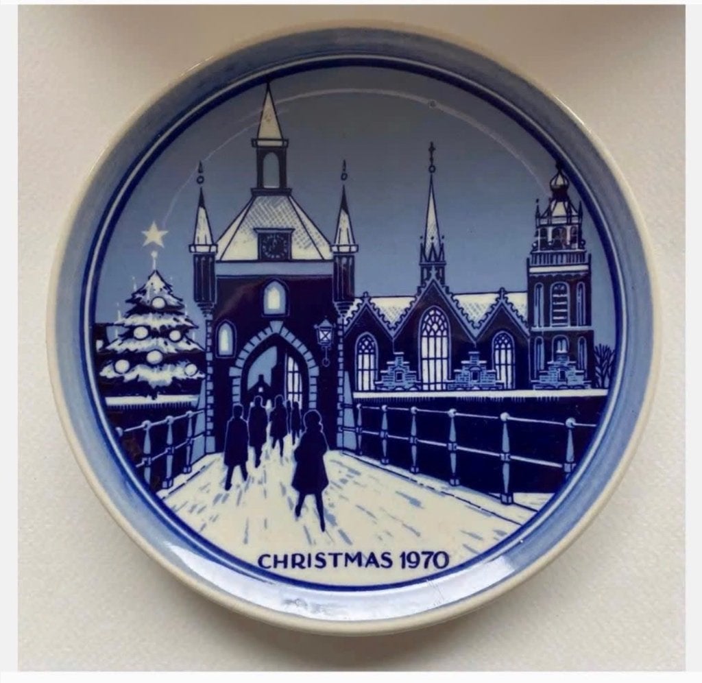 Delfts Blauw Kerstbord 1970 “Genuine Delft plate”, Antiek en Kunst, Curiosa en Brocante, Ophalen of Verzenden