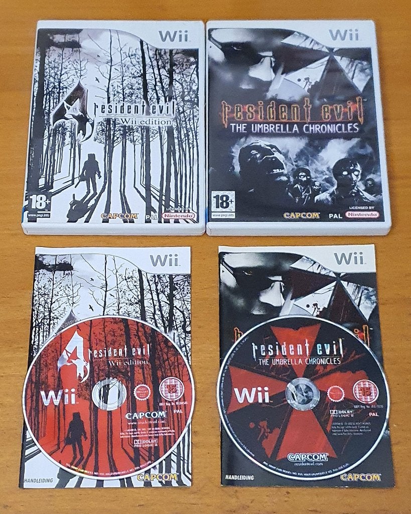 WII Resident Evil 4 + Resident Evil The Umbrella Chronicles, Avontuur en Actie, Gebruikt, Vanaf 18 jaar, 1 speler
