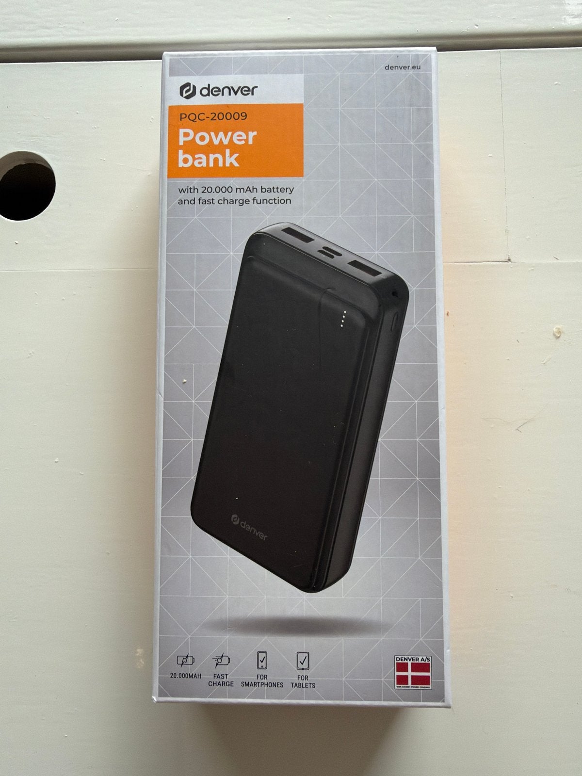 Denver PQC-20009 Powerbank 20.000 mAh met snelladen, Ophalen of Verzenden, Nieuw