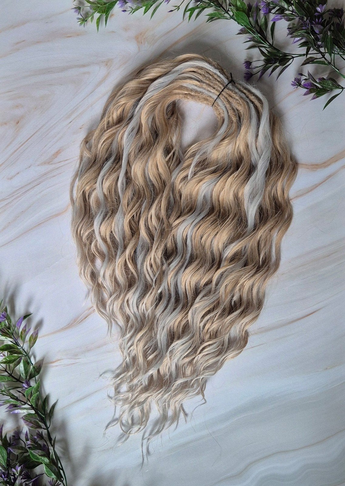 Dread Krullen Extensions dreadlocks Blond Grijs 55DE, Ophalen of Verzenden, Nieuw, Pruik of Haarverlenging