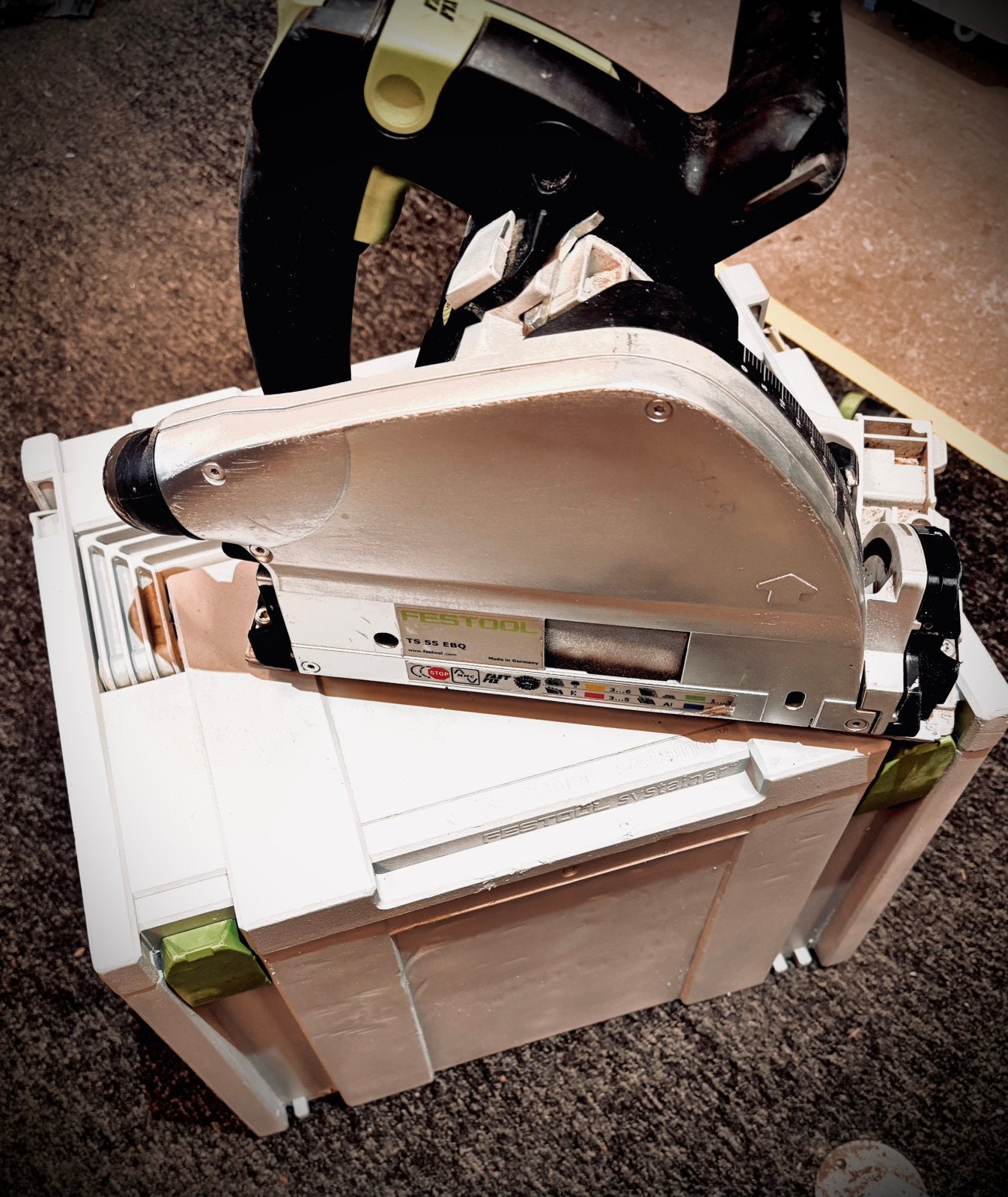 Festool Invalzaag TS 55 EBQ - Compleet met geleiderails, Doe-het-zelf en Verbouw, Ophalen, Gebruikt, Invalzaag, 30 tot 70 mm