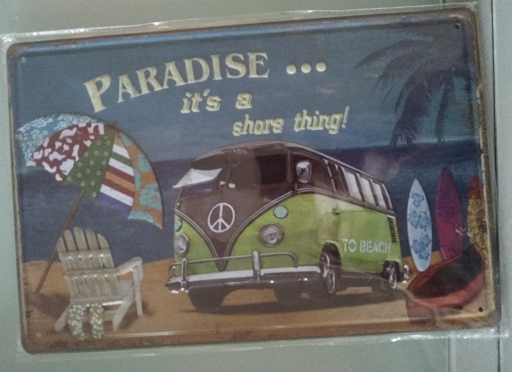 paradise it's a share thing bus metalen plaat, Ophalen of Verzenden, Nieuw, Overige typen