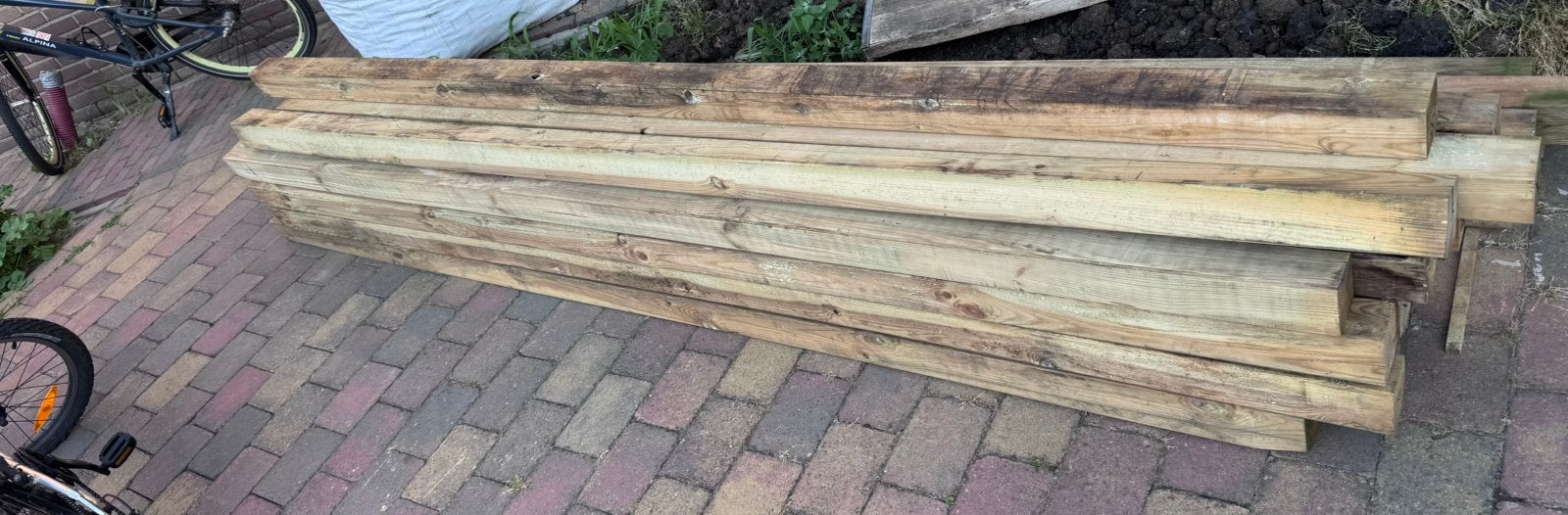 Grenen palen, Ophalen, Gebruikt, 250 cm of meer, Palen
