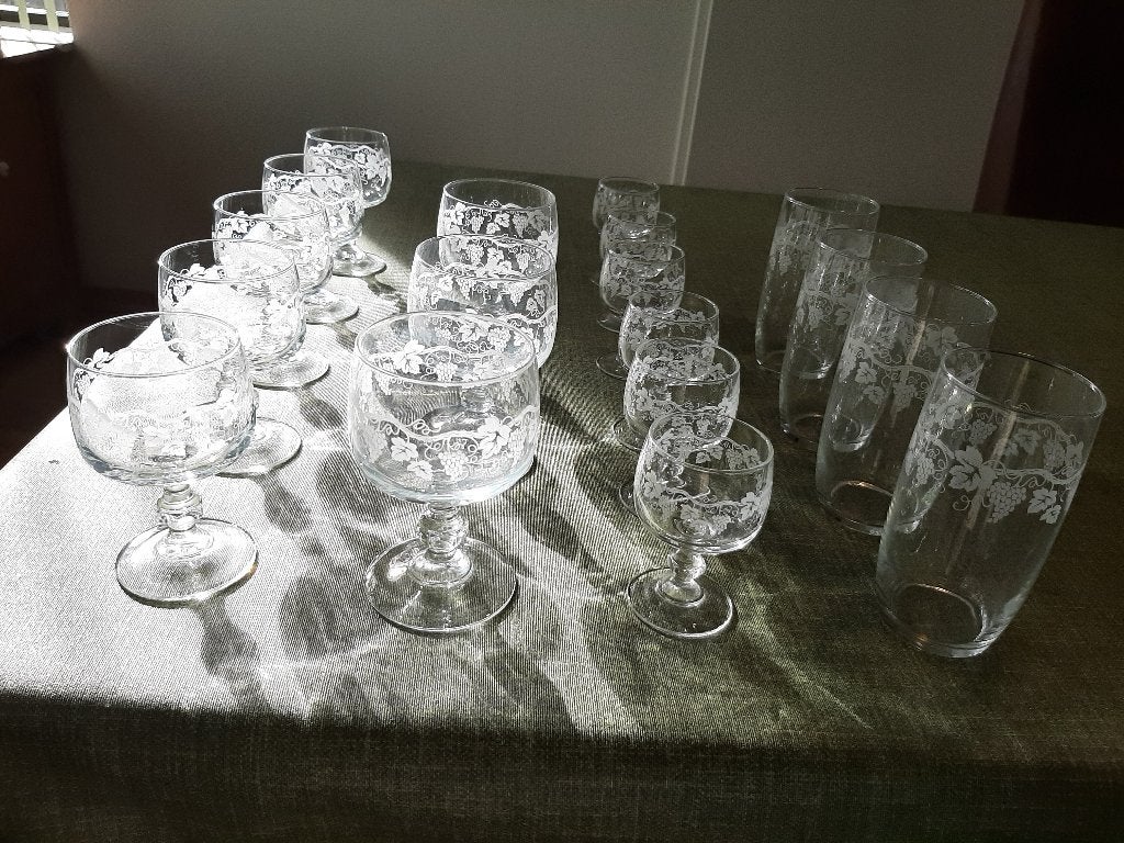 Glasservies 18 delig kristal gegraveerd, Ophalen