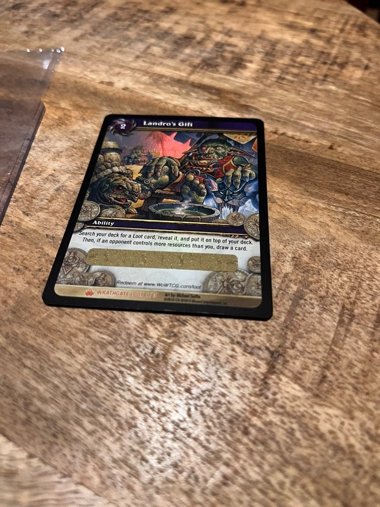 Landro's Gift WoW tcg(niet gebruikt), 1 speler, Ophalen of Verzenden, Zo goed als nieuw, Role Playing Game (Rpg)