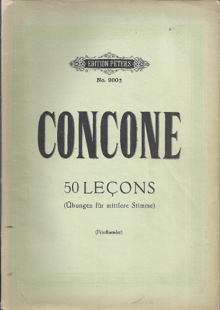 Bo943 bladmuziek concone edition peters, Gebruikt, Klassiek, Ophalen of Verzenden, Artiest of Componist