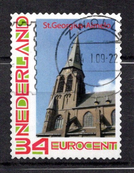 gestempelde zegel. persoonlijke. kerk in kerstzegel, Ophalen of Verzenden, Na 1940, Gestempeld
