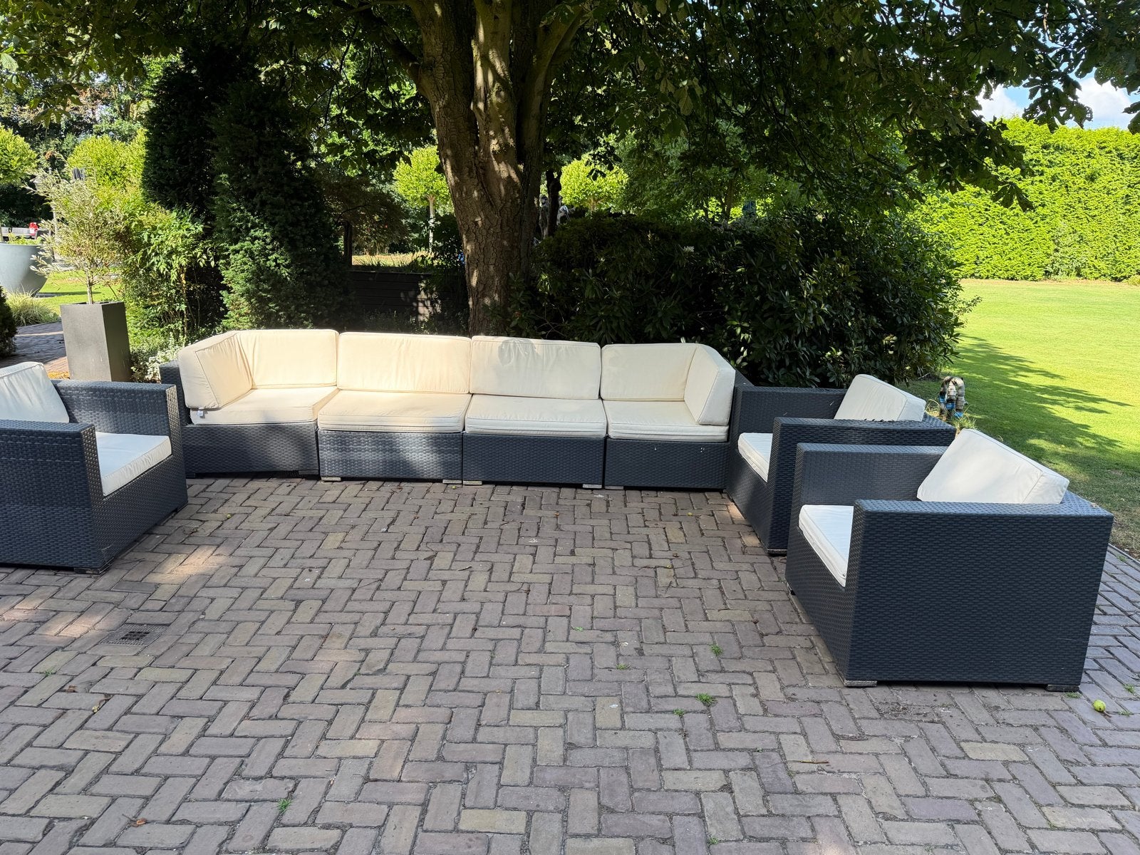 Hartman tuinset 8 persoons + 2 ligbedden, Tuin en Terras, Tuinsets en Loungesets, Gebruikt, Ophalen of Verzenden, 8 zitplaatsen