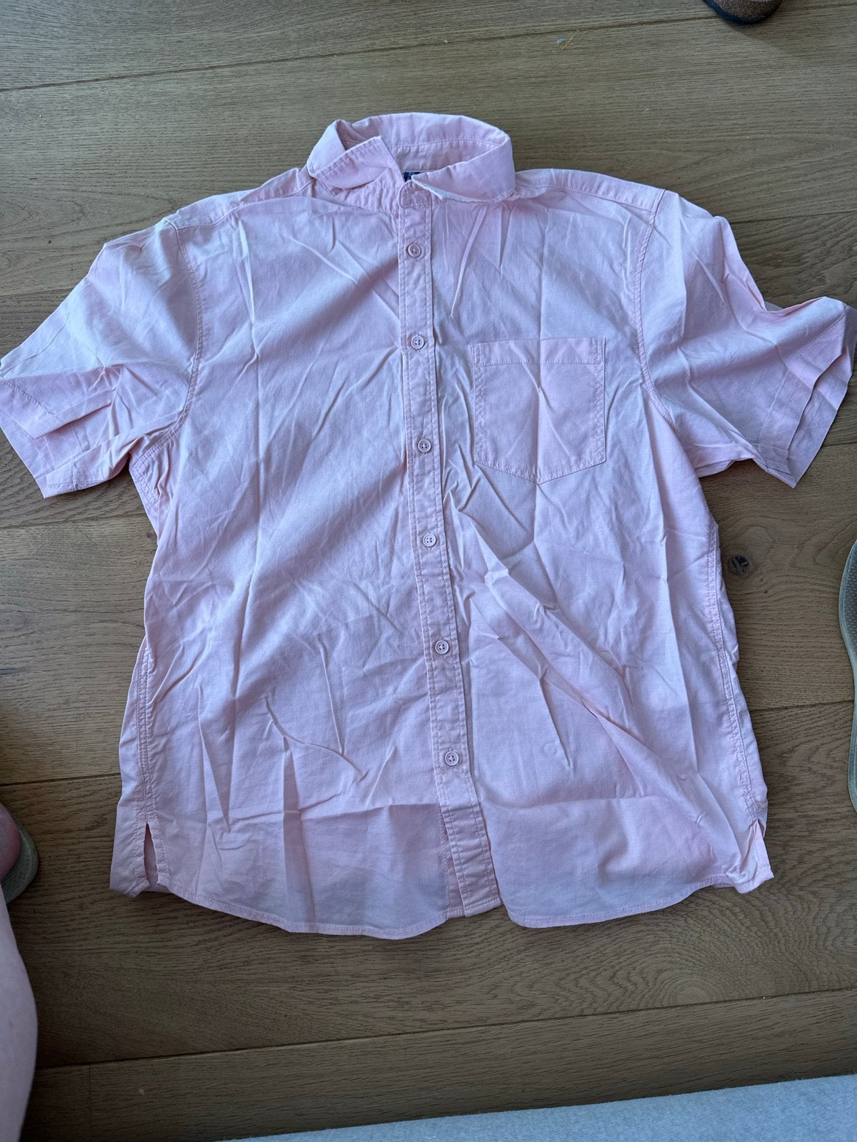 Roze overhemd met korte mouwen maat M - H&M Divided, Kleding | Heren, Ophalen of Verzenden, Zo goed als nieuw, Roze, Halswijdte 39/40 (M)