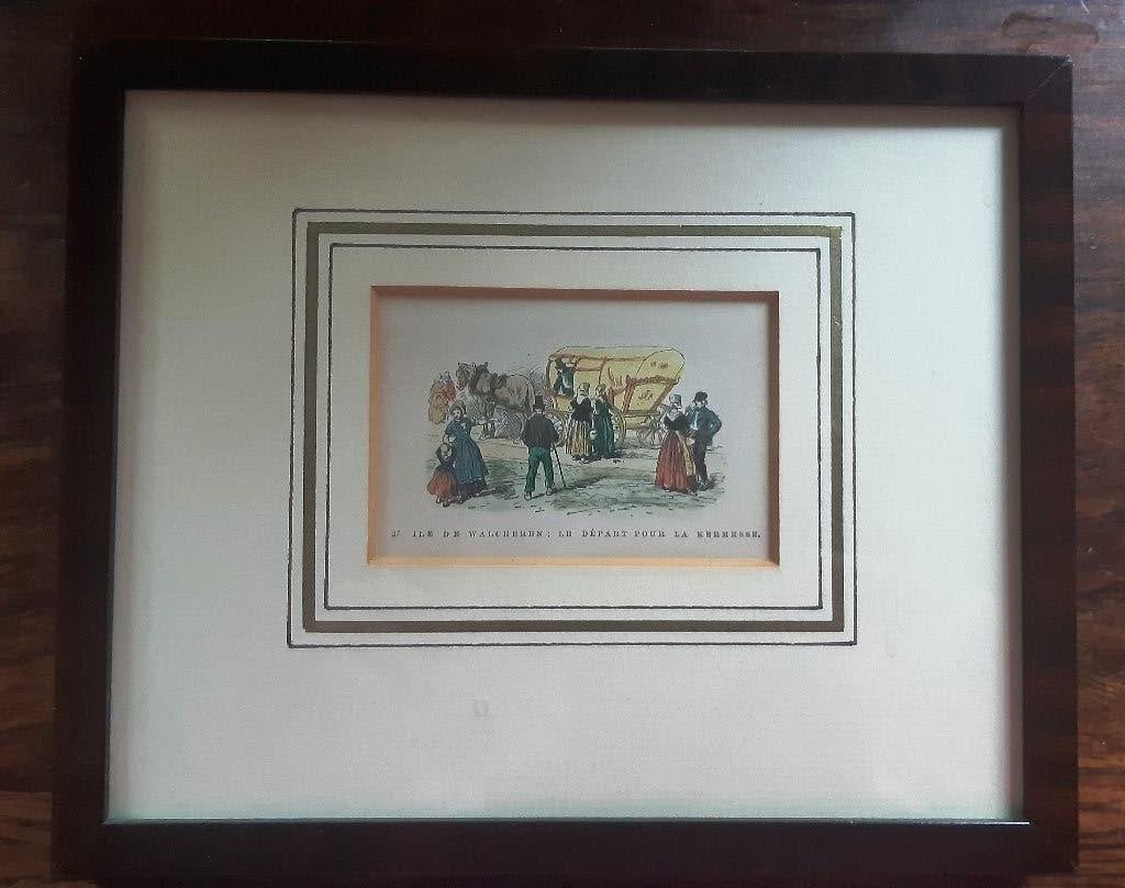 Zeeland Walcheren klederdracht kermis: houtgravure 1881, Verzamelen, Gebruikt, Klederdracht, Ophalen of Verzenden, Voor 1940