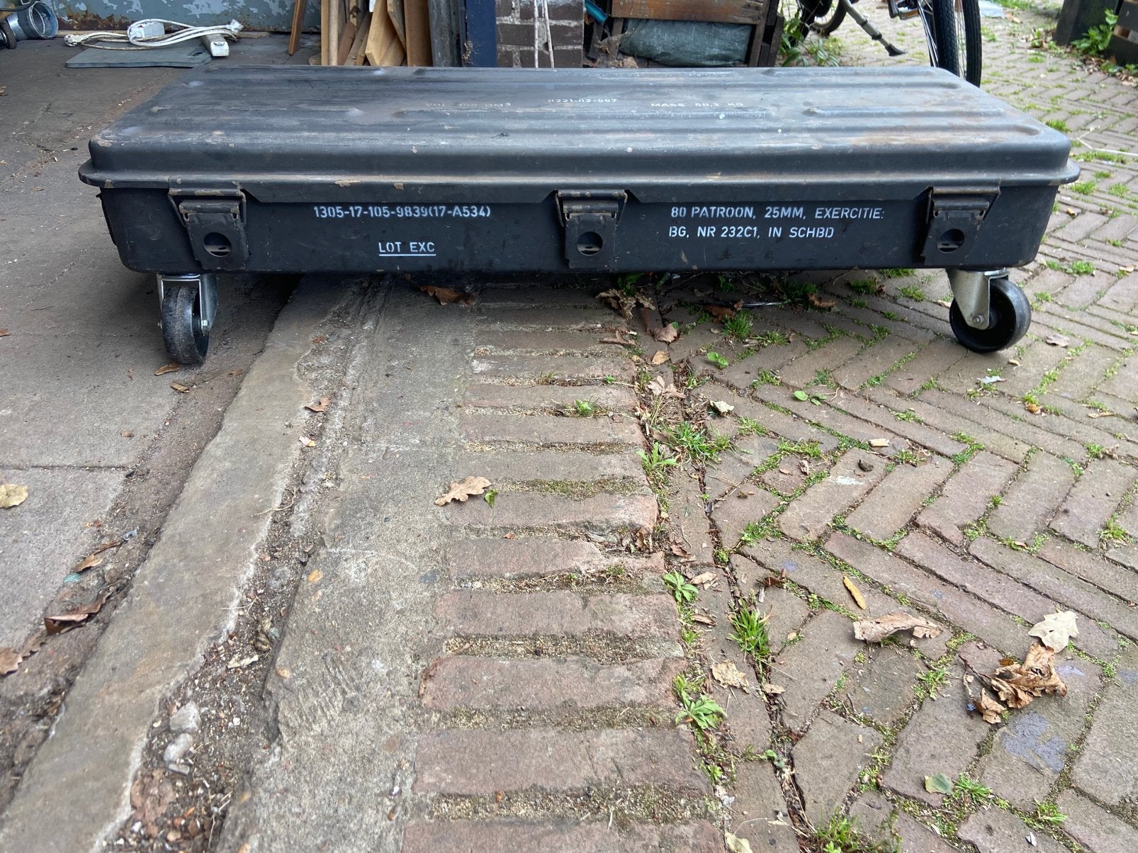 Munitie kist staal, Ophalen, Gebruikt