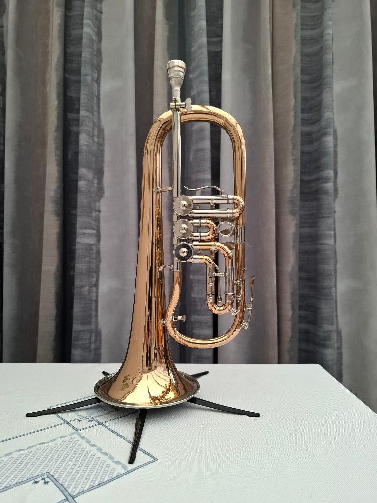 Flugelhorn, Muziek en Instrumenten, Blaasinstrumenten | Hoorns, Ophalen, Gebruikt, Met koffer