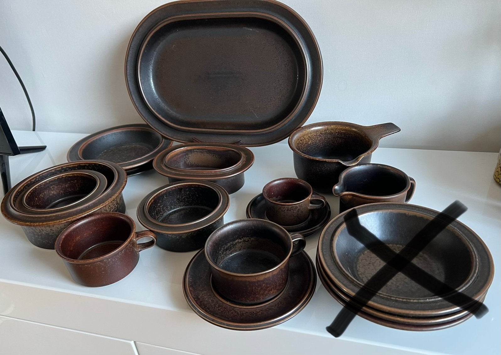 12 Vintage Arabia Ruska Schaal Kop Bord  Ulla Procopé  70’s, Huis en Inrichting, Ophalen, Arabia, Keramiek, Zo goed als nieuw