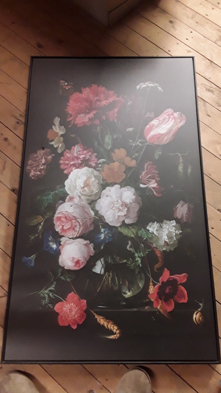 mooi canvasdoek vaas met bloemen, Ophalen, Zo goed als nieuw, Minder dan 50 cm, Schilderij
