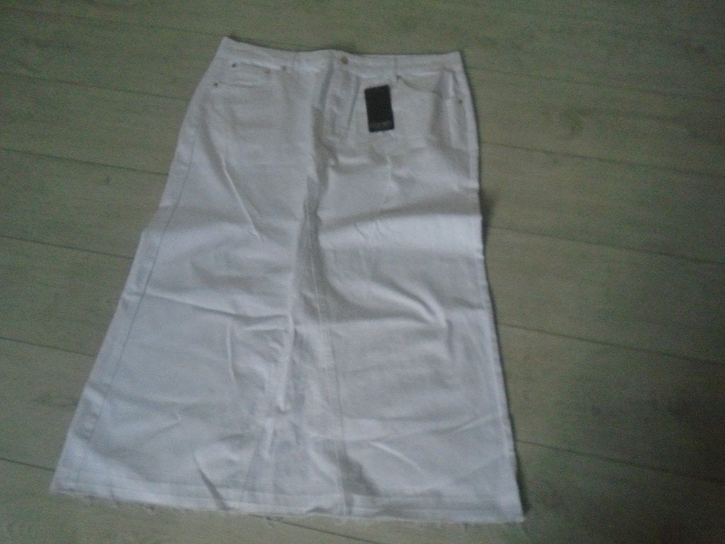 Nieuwe witte Norah Lange spijkerrok maat 42 Stretch, Verzenden, Wit, Maat 42/44 (L), Nieuw