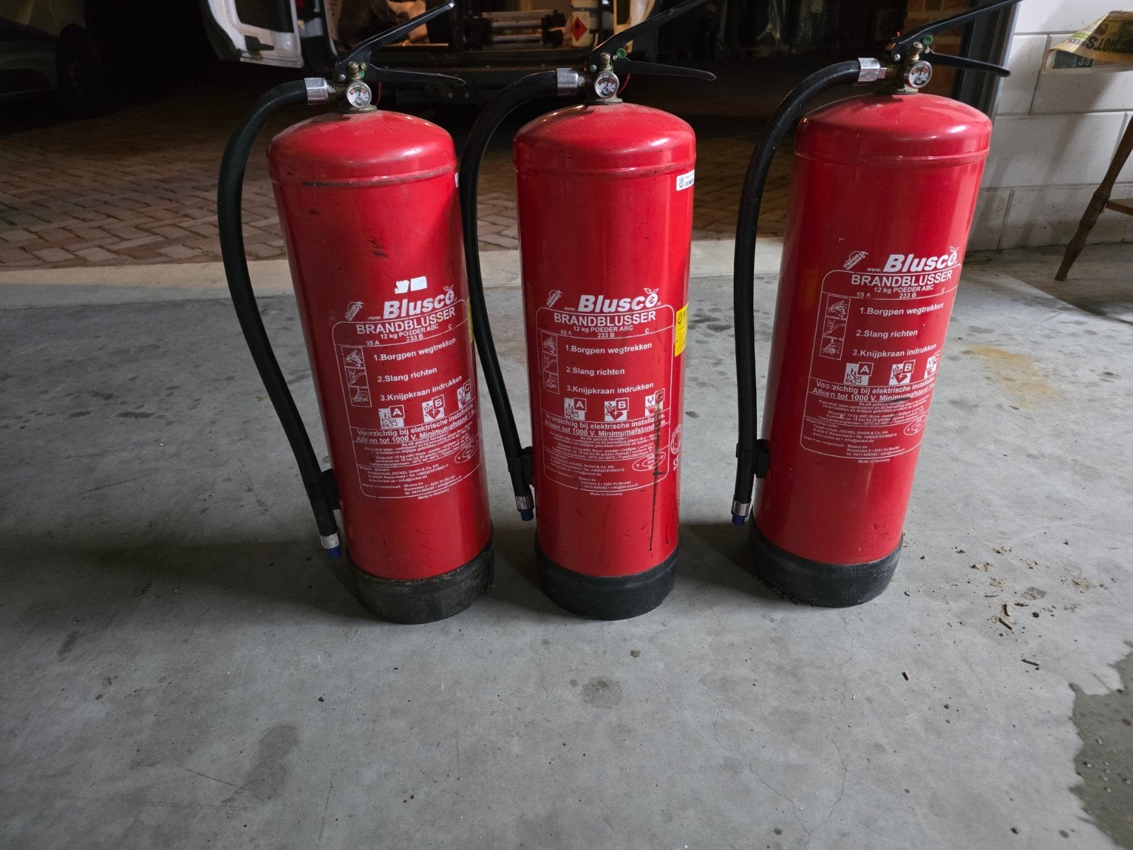 Blusco Brandblussers (3 stuks), Ophalen, Gebruikt