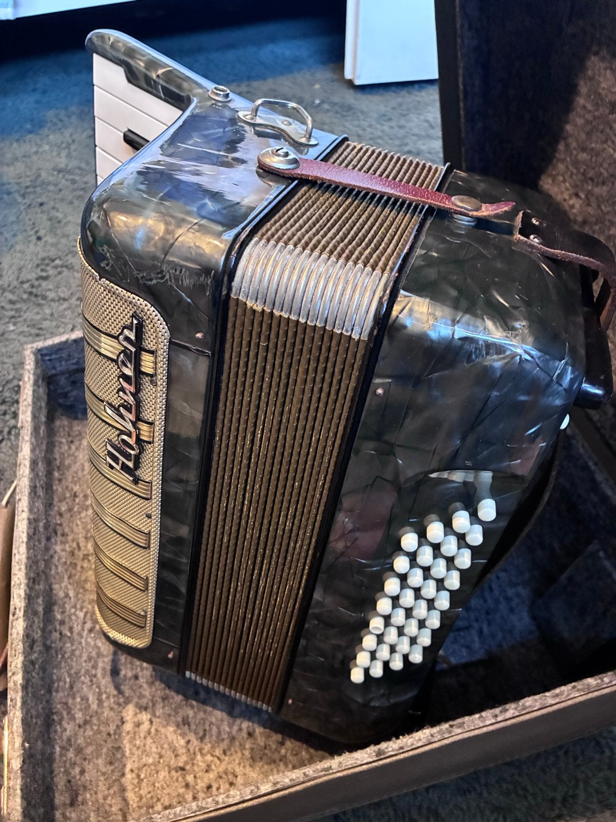 Hohner Toetsaccordeon met koffer, Ophalen, Toetsaccordeon, Met koffer, Hohner