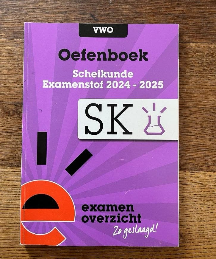 Examenoverzicht Scheikunde VWO oefenboek 2024-2025, Ophalen, VWO, Scheikunde, ExamenOverzicht