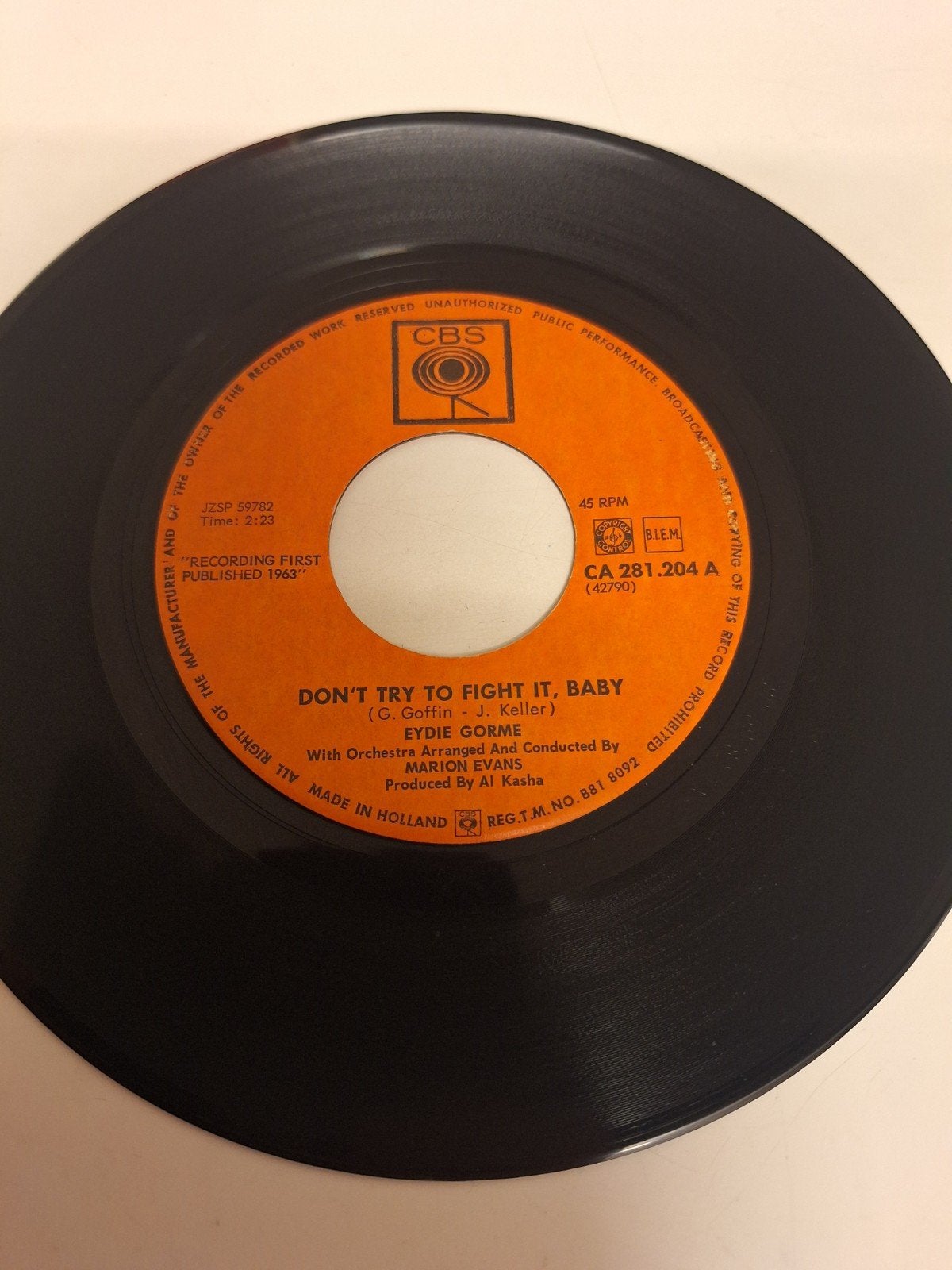 Eydie Gorme - Don't try to fight it, Baby, 1963, Verzenden, 7 inch, Rock-'n-roll