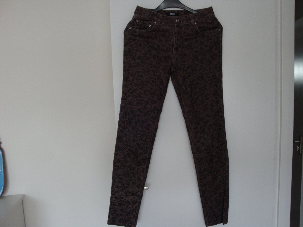 Maat 38 / 32. Vegan leren ZIZO spijkerbroek met bellen print, Zizo, Overige kleuren, Ophalen of Verzenden, Zo goed als nieuw
