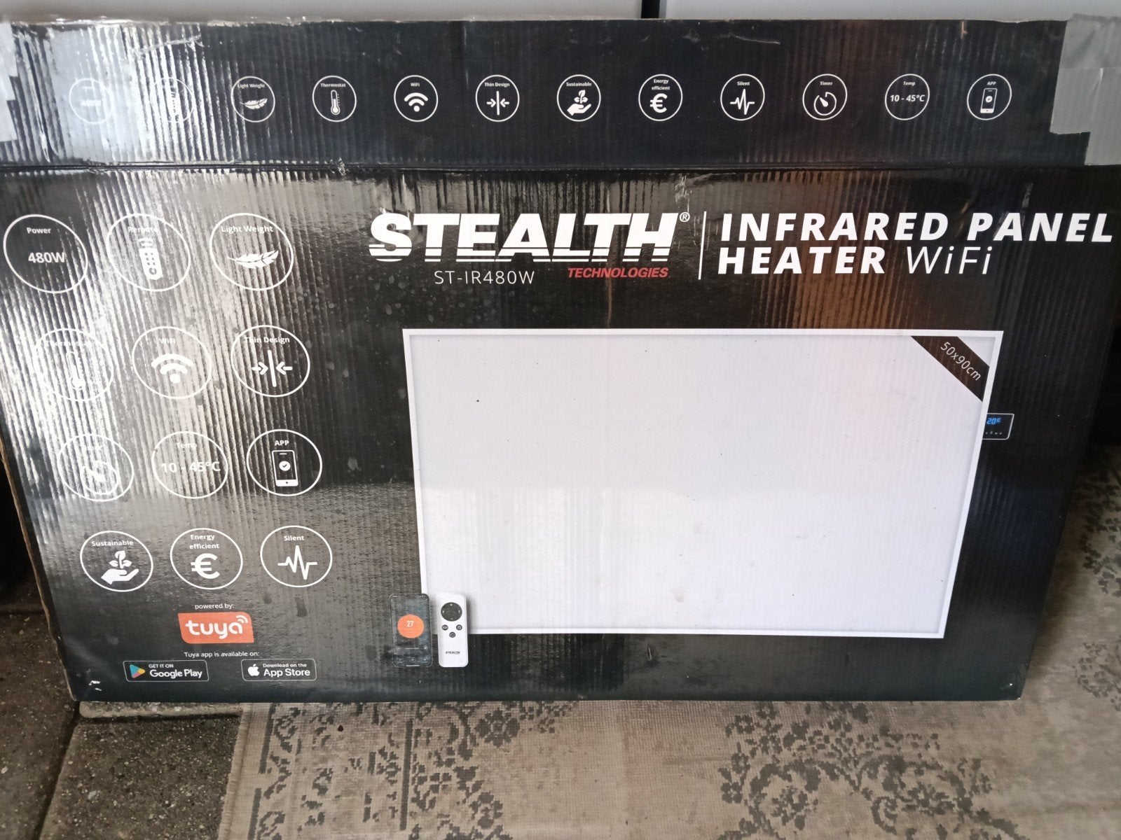 Stealth Infrarood Paneel Heater WiFi 480W - Nieuw in doos, Ophalen, 30 tot 80 cm, 500 tot 800 watt, 60 tot 150 cm