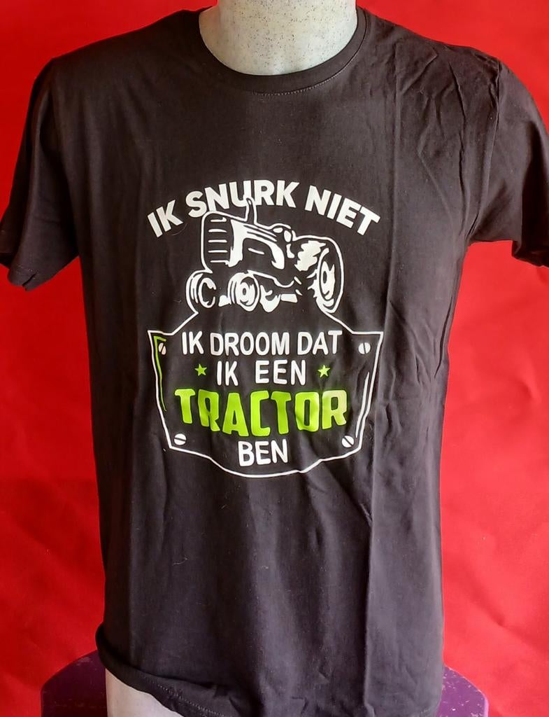 T-shirt "Ik droom dat ik een tractor ben", Onbekend, Zwart, Nieuw, Overige maten