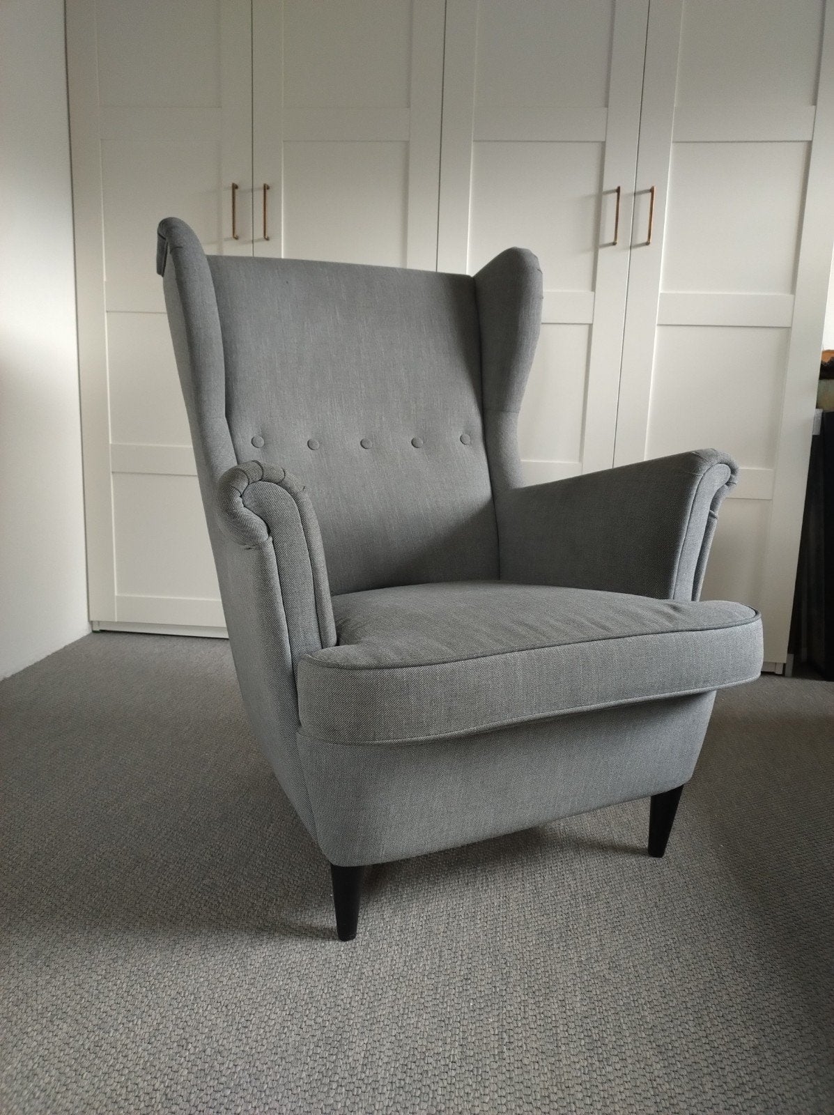 Ikea Strandmon oorfauteuil - Grijs, Ophalen, Gebruikt, Eén, Stof
