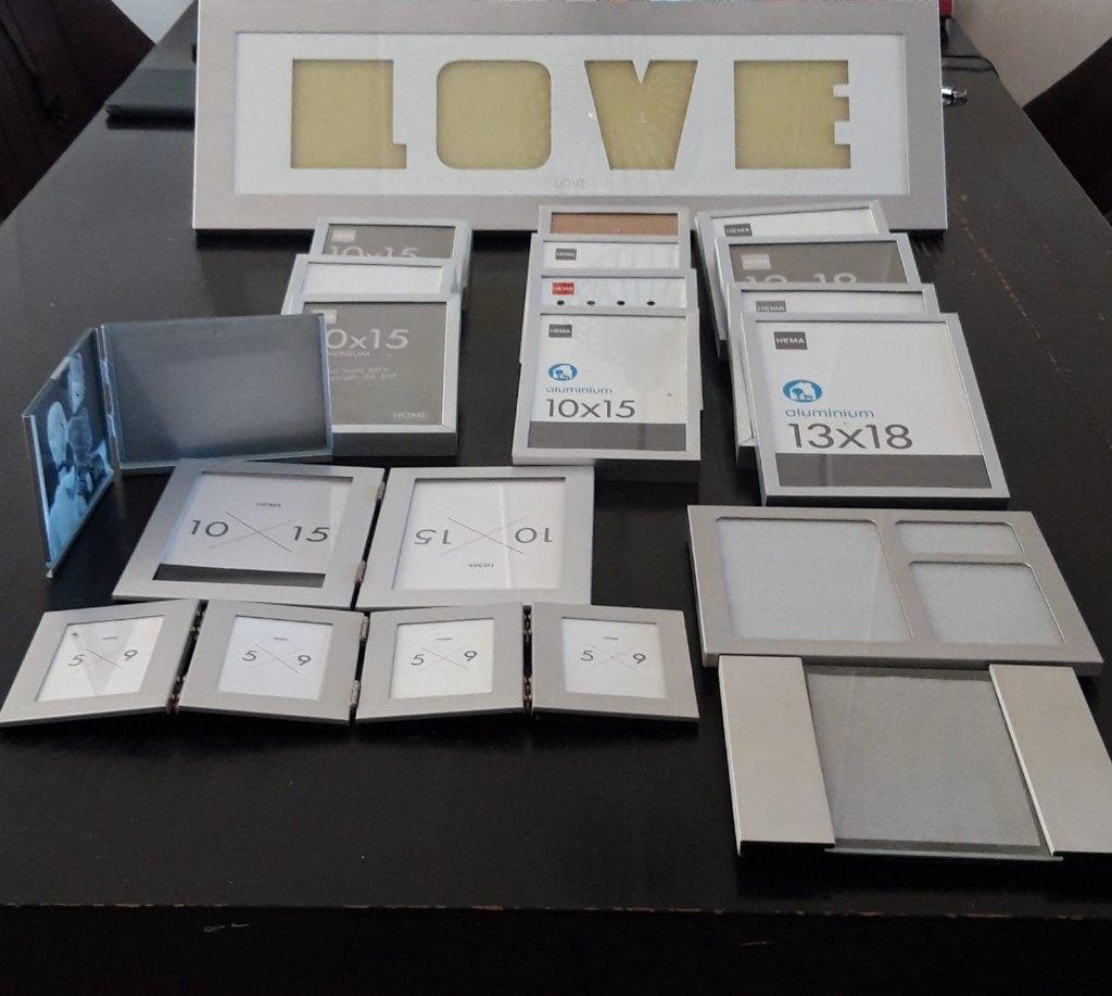 Diverse fotolijsten (glas/aluminium), Ophalen, Zo goed als nieuw