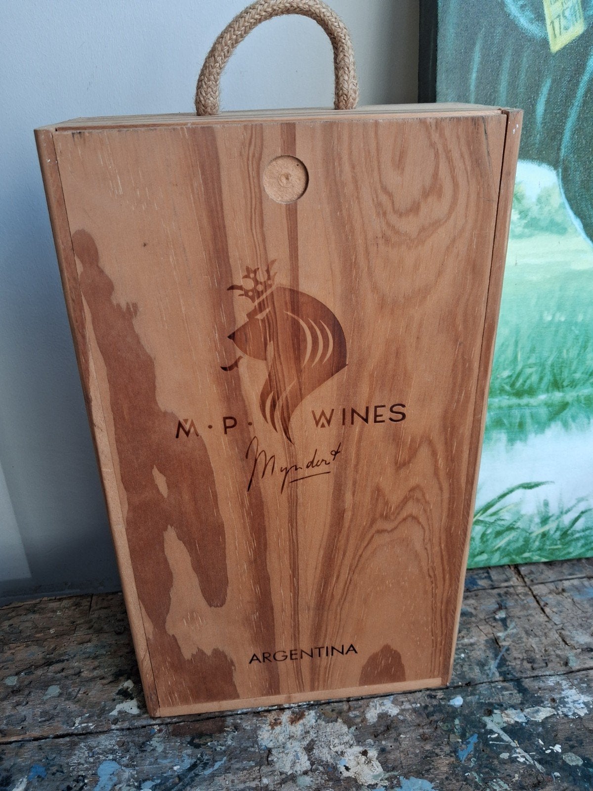 Speciale Salentein wijnkist met handtekening Mijndert Pon, Ophalen of Verzenden, Zo goed als nieuw, Bruin, Hout
