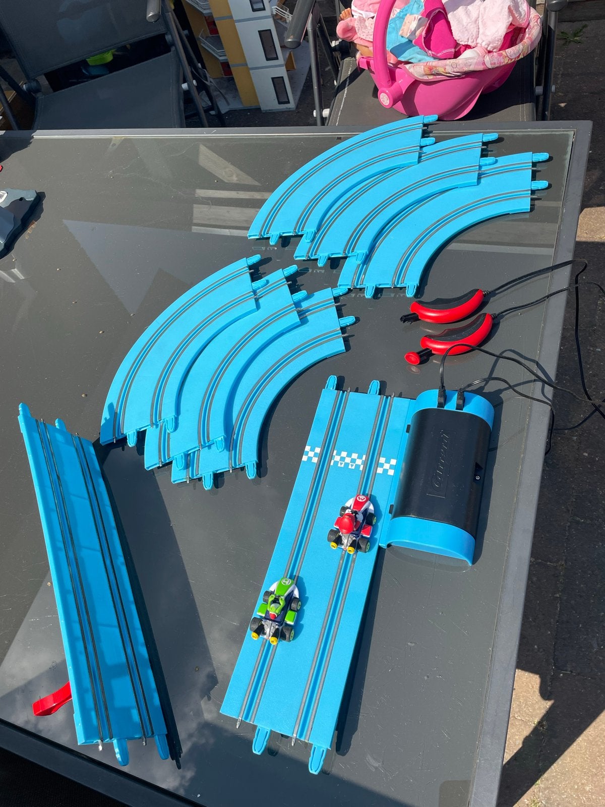 Carrera Racebaan met Mario Kart auto's, Ophalen, Carrera, Elektrisch, Racebaan