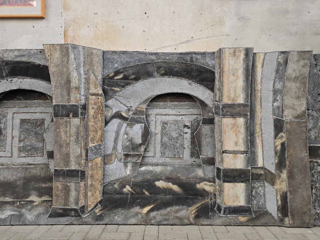 XL Metalen Wand Relief Peter Wortel 1987 | Wand Kunst, Ophalen of Verzenden
