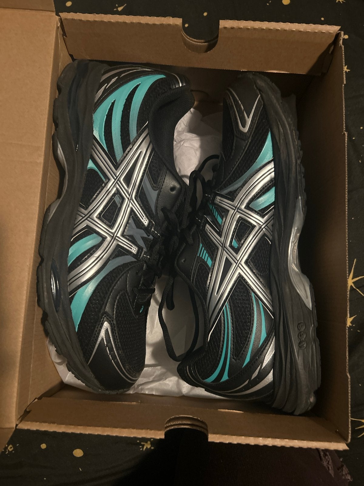 ASICS GEL-SEKIRAN Hardloopschoenen Zwart/Turquoise, Sport en Fitness, Loopsport en Atletiek, Hardloopschoenen, Nieuw, Ophalen of Verzenden
