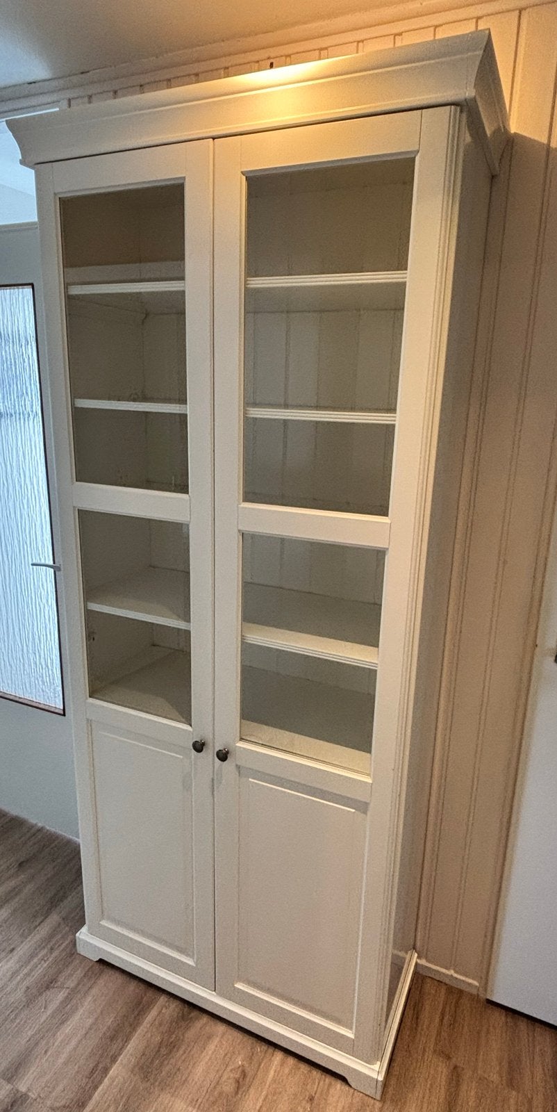 Witte vitrinekast Liatorp Ikea, Ophalen, Gebruikt, 200 cm of meer, 50 tot 100 cm