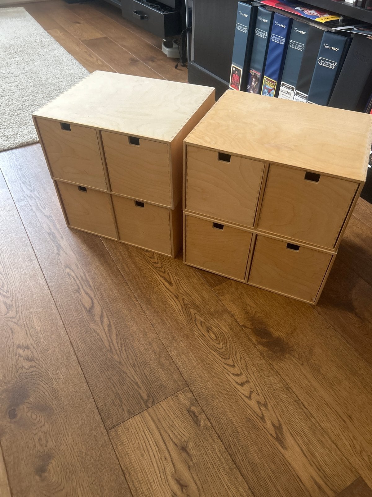 IKEA Moppe Houten cd opbergkubussen met laden (set van 4), Ophalen, Minder dan 50 cm, Gebruikt, 5 laden of meer