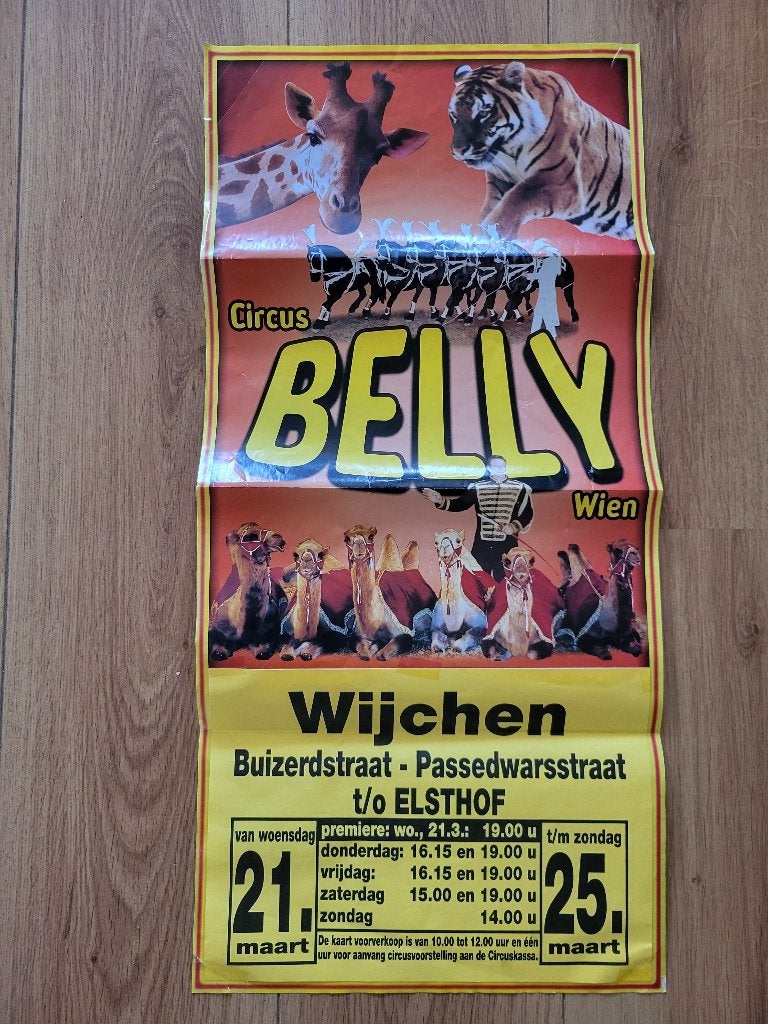 Vintage Circus Belly - Wien Poster Wijchen maart 2007, Ophalen of Verzenden, Gebruikt